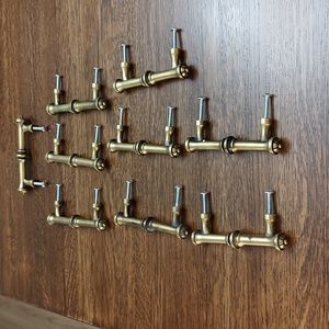 Antique Brass Drawer Handles Salvaged Aged Cabinet Pulls Bundle of 11